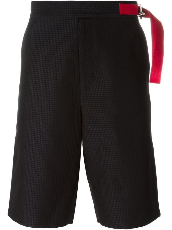 Jil Sander Contrasting Belt Shorts, Men's, Size: 48, Blue, Cotton/polyamide/viscose