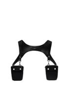 Amiri Black Leather Harness Bag