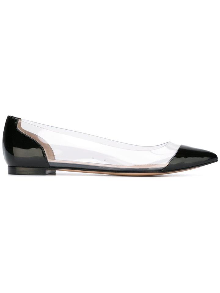 Gianvito Rossi Plexi Ballerinas - Black