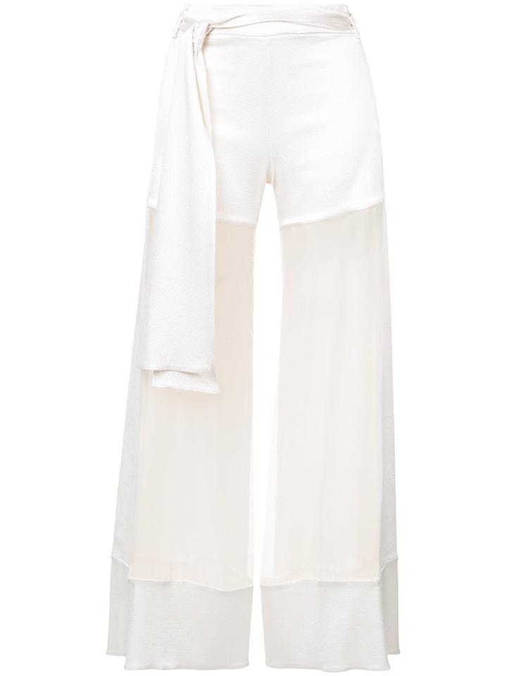 Haney Sheer Palazzo Pants - Nude & Neutrals
