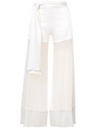 Haney Sheer Palazzo Pants - Nude & Neutrals