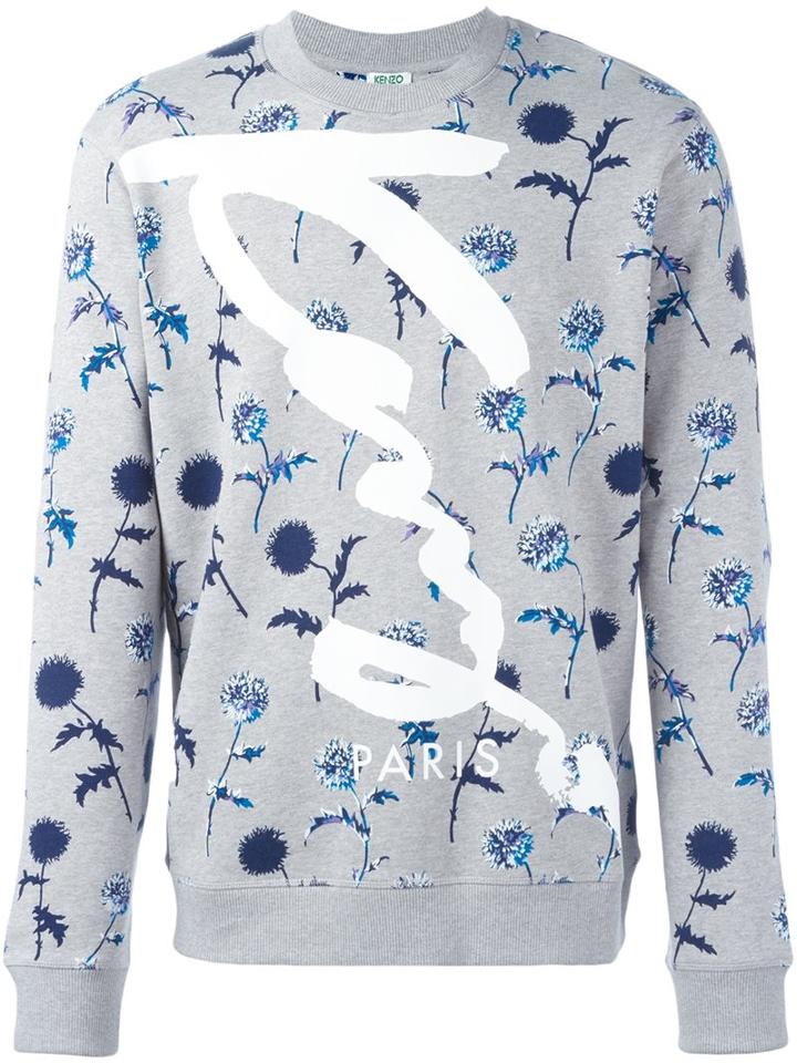 Kenzo 'kenzo Dandelion' Sweatshirt, Men's, Size: Large, Grey, Cotton