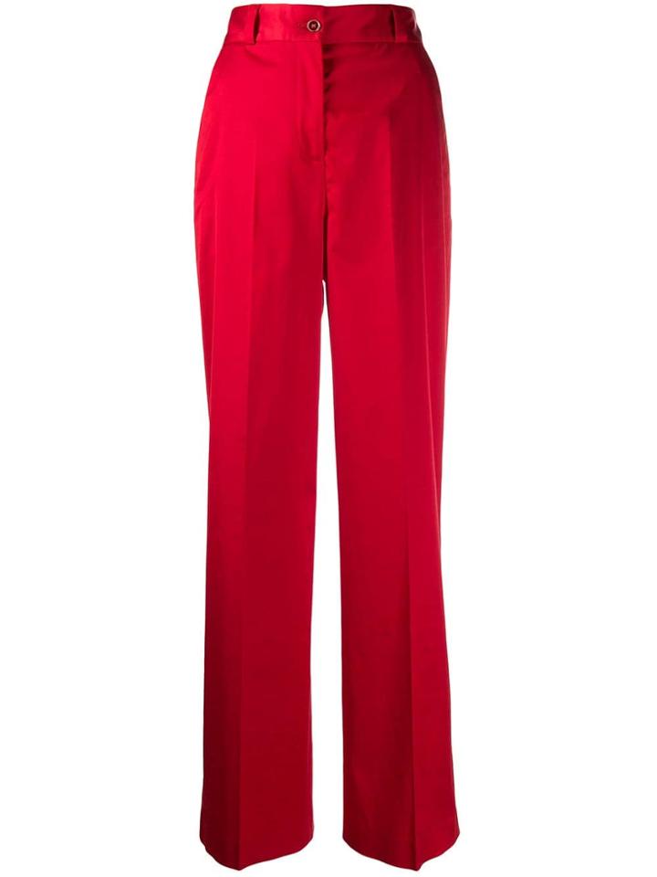 Pt01 High Waisted Palazzo Trousers - Red