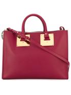Sophie Hulme Small Accordion Tote, Women's, Red, Leather