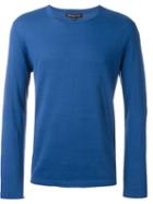 Michael Kors Fine Knit Jumper, Men's, Size: Medium, Blue, Cotton