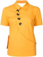 Self-portrait Button Shirt, Women's, Size: 8, Yellow/orange, Cotton