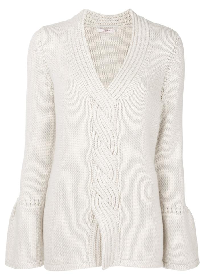 Liska Cashmere Cable Knit Sweater - Nude & Neutrals