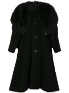 Comme Des Garçons Vintage Faux Fur Cape Coat - Black