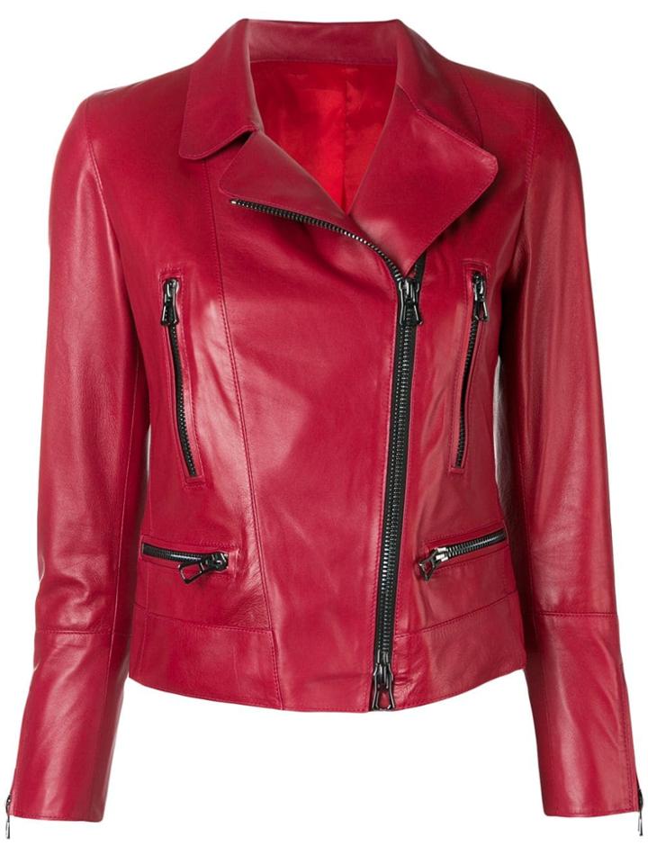 Sylvie Schimmel Fitted Biker Jacket - Red