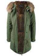 Yves Salomon Fur Trim Parka, Men's, Size: 44, Green, Rabbit Fur/acrylic/polyester/racoon Fur