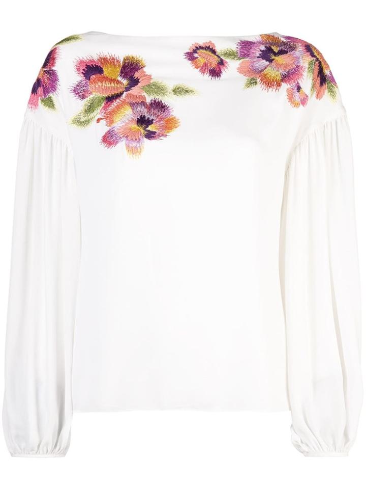 Josie Natori Poet Sleeve Top - White