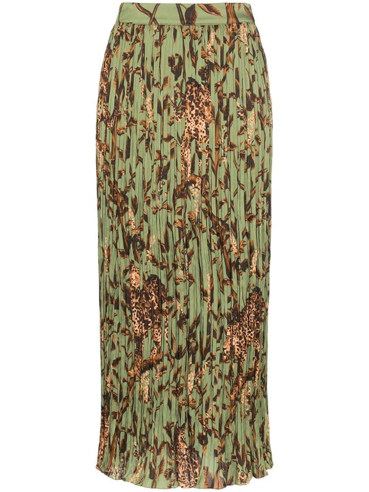 Johanna Ortiz Jo The Act Of Nature Pleated Skirt - Green