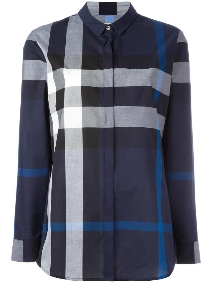 Burberry Checked Shirt, Women's, Size: Xl, Blue, Cotton