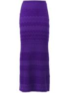 Missoni Knitted Long Zig Zag Skirt - Pink & Purple