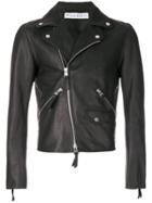 Jw Anderson Heart-patch Biker Jacket - Black