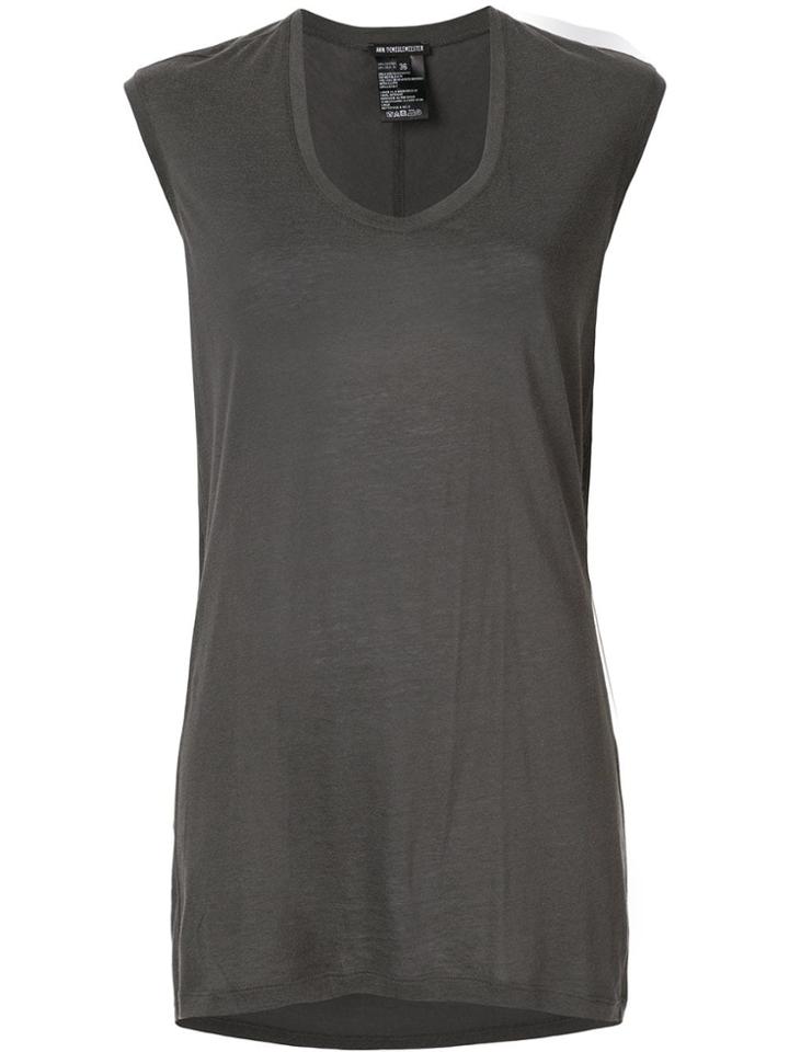 Ann Demeulemeester Fluid Fitted Tank Top - Grey
