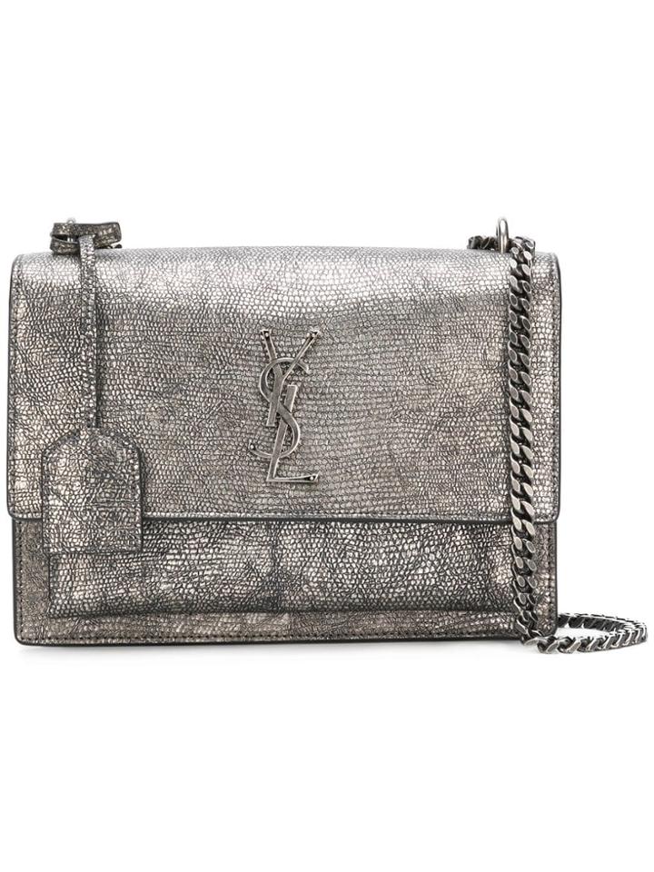 Saint Laurent Patterned Shoulder Bag - Metallic