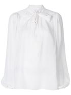 Dolce & Gabbana Long Sleeve Blouse With Pussy Bow - White