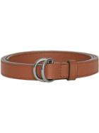 Burberry Slim Leather Double D-ring Belt - Brown