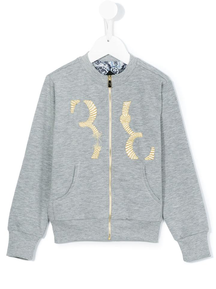 Billionaire Kids - Zipped Jacket - Kids - Cotton/spandex/elastane - 4 Yrs, Grey