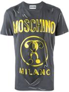 Moschino Trompe-l'ail Logo T-shirt, Men's, Size: 44, Grey, Cotton