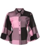Ganni Large Check Shirt - Pink
