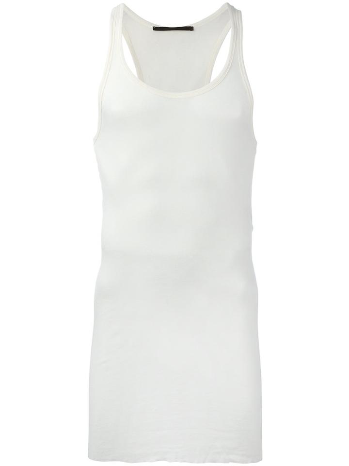 Haider Ackermann Longline Tank Top, Men's, Size: Medium, White, Cotton/nylon/viscose