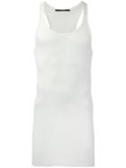 Haider Ackermann Longline Tank Top, Men's, Size: Medium, White, Cotton/nylon/viscose