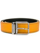 Dolce & Gabbana Logo Buckle Belt, Men's, Size: 105, Yellow/orange, Leather