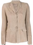 Sylvie Schimmel Fitted Suede Jacket - Neutrals