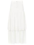 Andrea Bogosian Long Ruffled Skirt - White