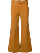 Sara Battaglia Cropped Trousers - Brown
