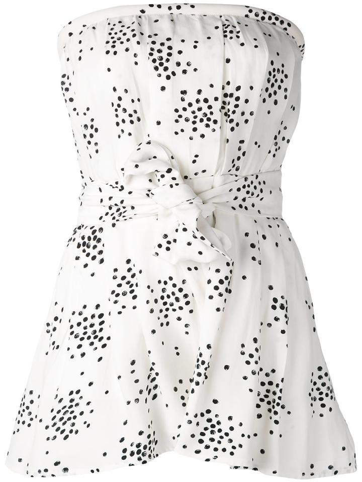C/meo - Printed Strapless Playsuit - Women - Polyester/viscose - M, White, Polyester/viscose