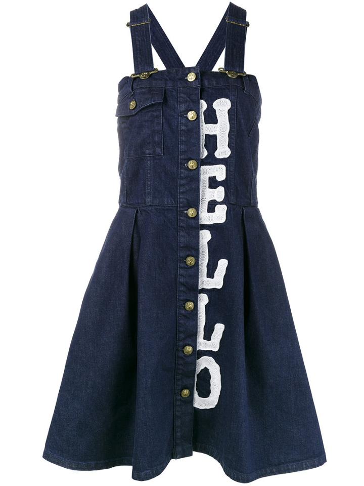 House Of Holland - Denim Dungaree Dress - Women - Cotton/polyester - L, Women's, Blue, Cotton/polyester