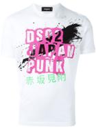 Dsquared2 'japan Punk' Splatter T-shirt, Men's, Size: Small, White, Cotton