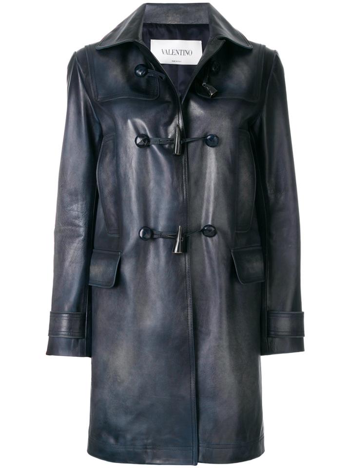 Valentino Toggle Fastening Coat - Blue