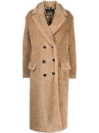 Ermanno Ermanno Long Faux-shearling Coat - Brown