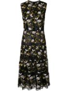 Giambattista Valli Floral Lace Panel Dress, Women's, Size: 40, Black, Silk/cotton/nylon/viscose