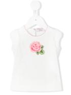 Monnalisa - Rose Appliqué T-shirt - Kids - Cotton/spandex/elastane - 18 Mth, White