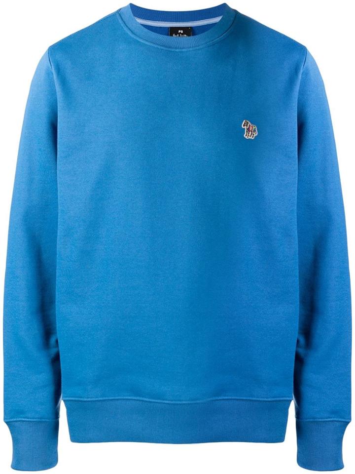 Ps Paul Smith Embroidered Zebra Logo Sweatshirt - Blue