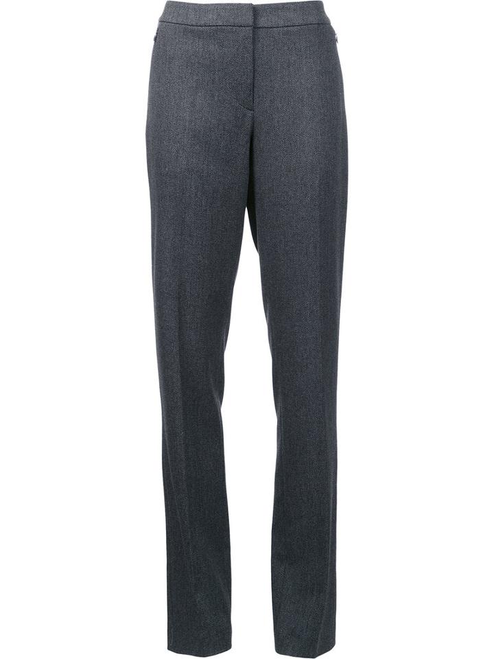 Elie Tahari Straight Tailored Trousers, Women's, Size: 8, Black, Polyester/viscose/cotton/spandex/elastane
