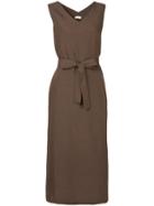 Ballsey Tie Waist Dress - Brown