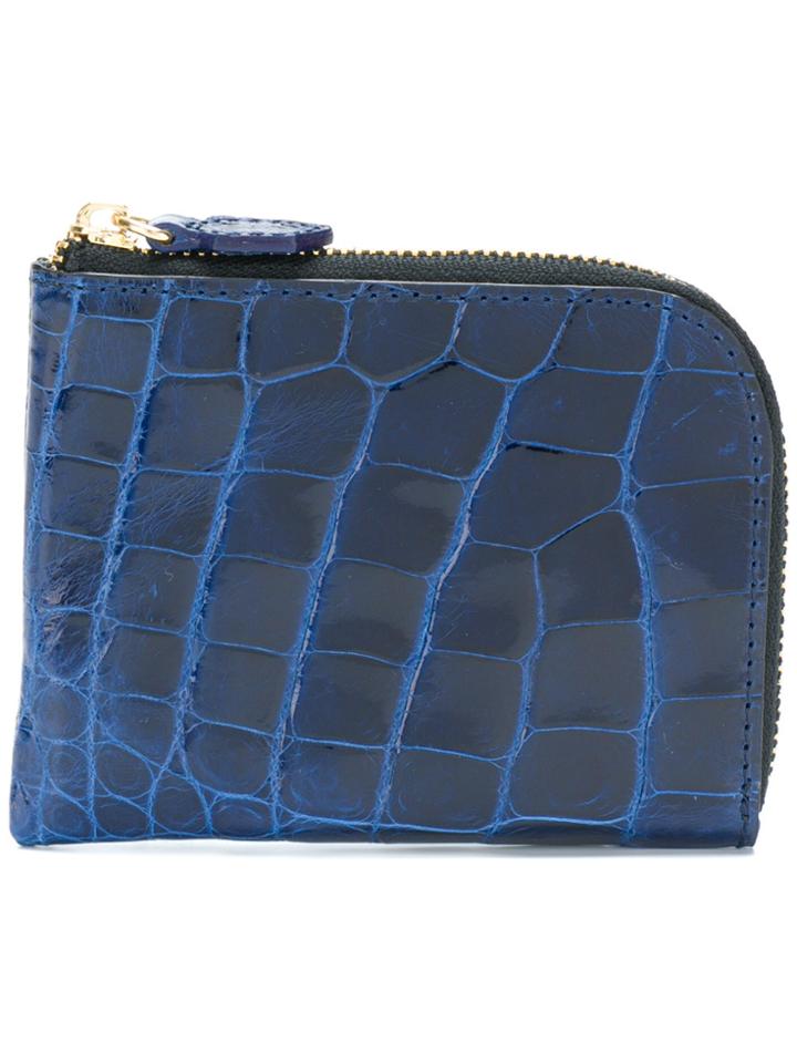 Jason Briggs Crocodile Effect Coin Purse - Blue