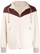 Brunello Cucinelli Geometric Panelled Track Jacket - Neutrals