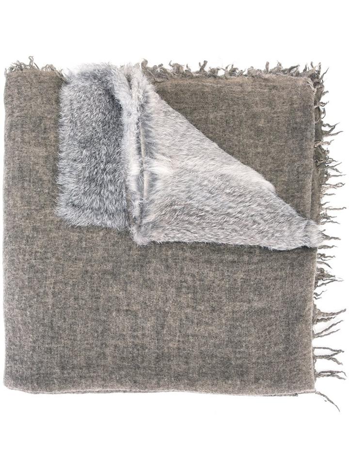 Cutuli Cult 'glorfi' Scarf, Women's, Grey, Rabbit Fur/viscose/mohair/wool