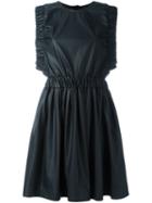 Msgm Gathered Waist Dress, Women's, Size: 38, Black, Cotton/polyester/polyurethane