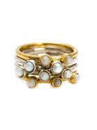 Henson Pearl Stacker Ring, Women's, Size: 55, Metallic