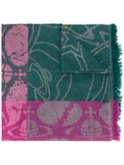 Vivienne Westwood 'graffiti Orb Print' Scarf - Green