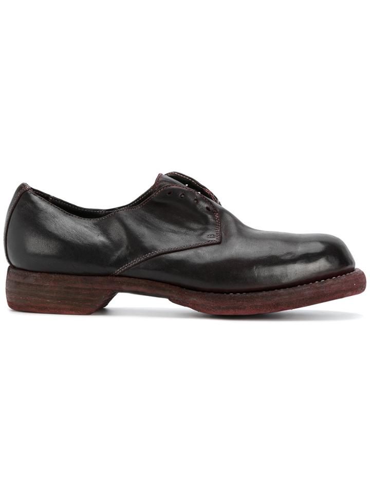 Guidi Distressed Oxford Shoes - Red