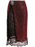 Christopher Kane Crystal Mesh Skirt - Red